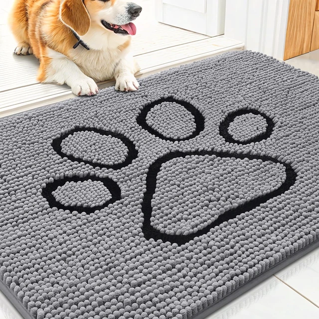 Main image of Smiry Dog Door Mat for Muddy Paws, Absorbent Non Slip Dirt Trapper, 30x20