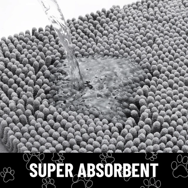 Alt view image 4 of 6 - Smiry Dog Door Mat for Muddy Paws, Absorbent Non Slip Dirt Trapper, 30x20