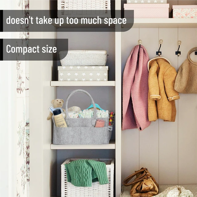Alt view image 5 of 6 - Mr. Pen Baby Diaper Caddy Organizer, Medium, Gray