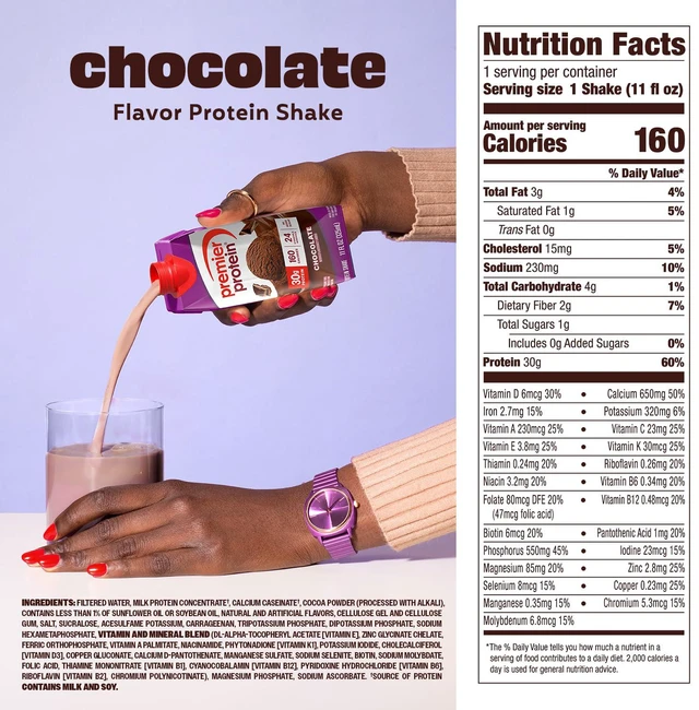 Alt view image 2 of 6 - Premier Protein 30g High Protein Shake, Chocolate, 12 Pack