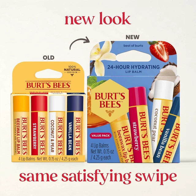 Alt view image 6 of 6 - Burt's Bees Lip Balm Classic Flavor Pack 0.15oz 4 Tubes