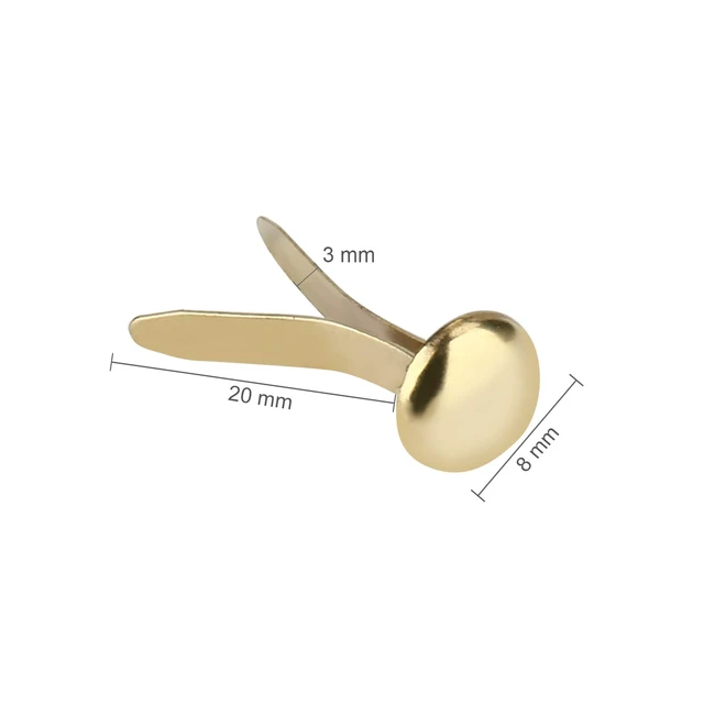 Alt view image 2 of 6 - 100PCS 0.3x0.7Inch Mini Brass Brads, Reusable Metal Paper Fasteners