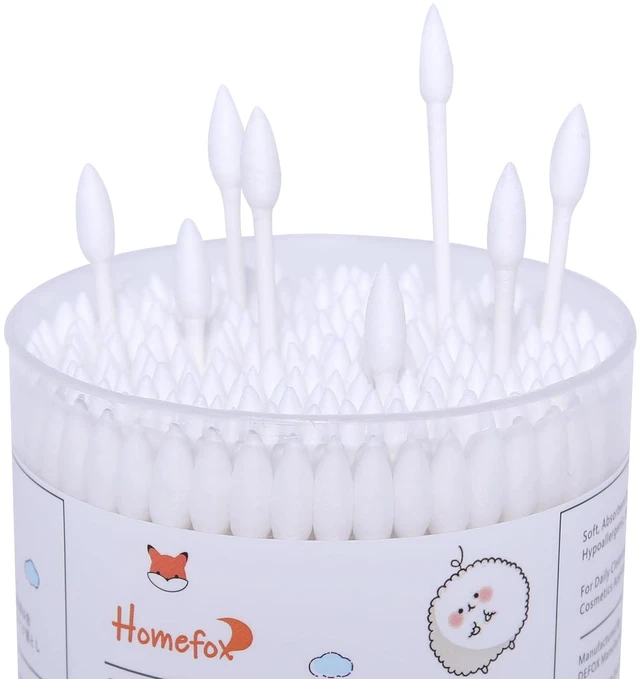 Alt view image 4 of 7 - Cotton Swabs, White, 400 Count, Organic Cotton, Double Sided Tightly Wrapped, Spiral Pointed, Precision Cotton Tips, Paper Stick, Lint-Free, Cruelty-Free