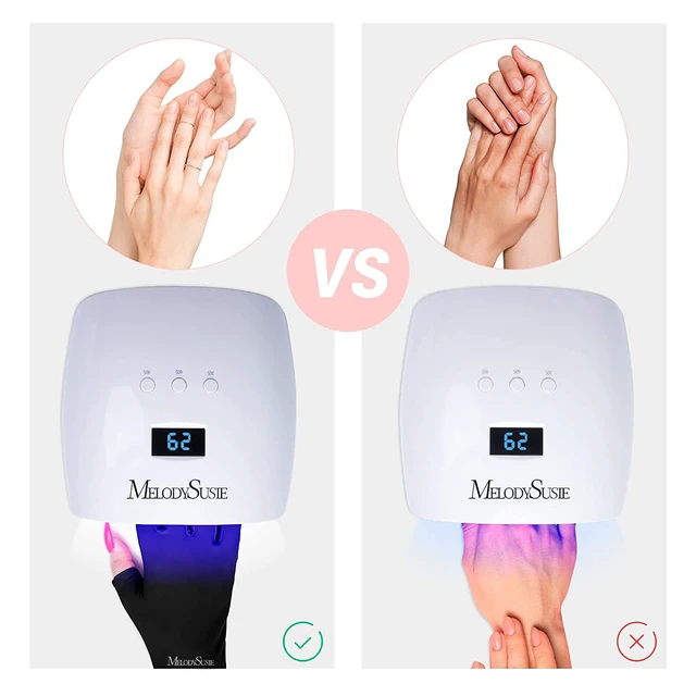 Alt view image 2 of 6 - MelodySusie Premium Fingerless UV Protection Gloves for Gel Manicures
