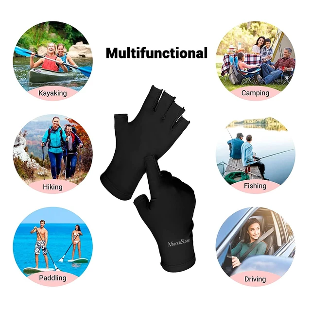 Alt view image 5 of 6 - MelodySusie Premium Fingerless UV Protection Gloves for Gel Manicures