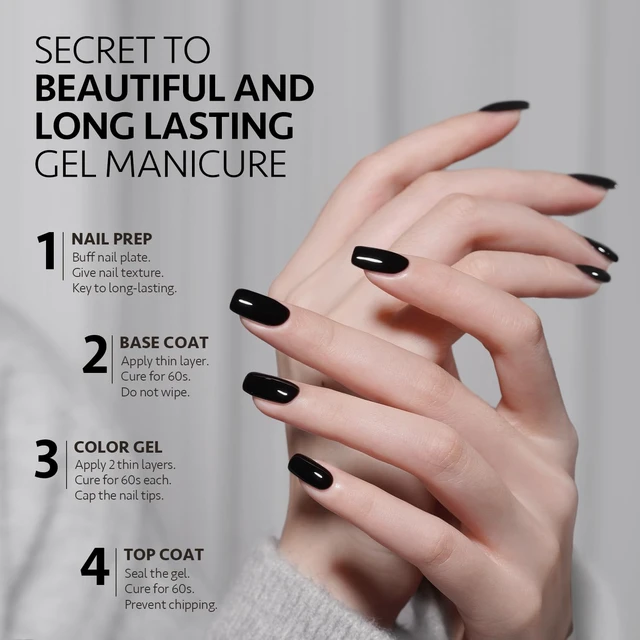 Alt view image 5 of 6 - GAOY Black and White 2 Colors 16ml Soak Off UV Gel Nail Polish Kit, Highly Saturated for Nail Art DIY Manicure at Home