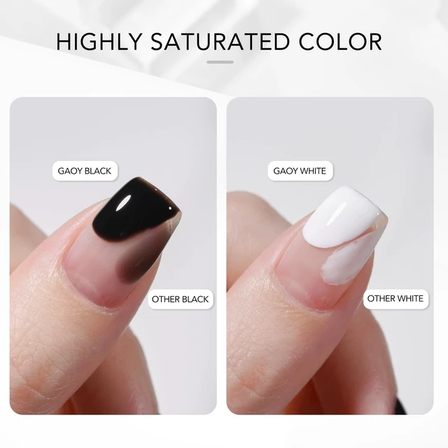 Alt view image 3 of 6 - GAOY Black and White 2 Colors 16ml Soak Off UV Gel Nail Polish Kit, Highly Saturated for Nail Art DIY Manicure at Home