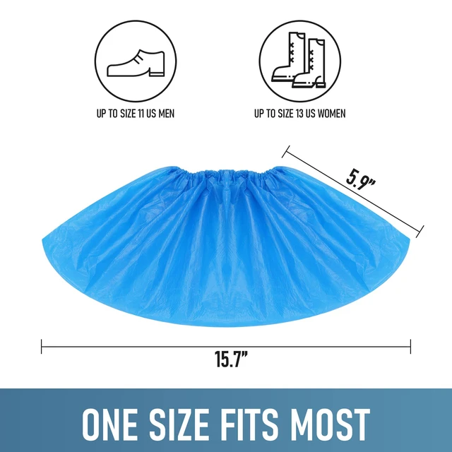 Alt view image 3 of 6 - Buself Disposable Non-Slip Shoe Covers, 50 Pairs (100 Pcs), Waterproof & Recyclable, Fits Men's 11 / Women's 13 US, for Indoor Use