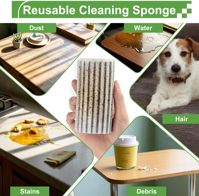 Alt view image 5 of 6 - Jeymei Damp Clean Duster Sponge, 4Pcs, Grey