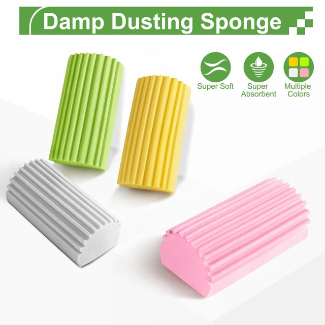 Alt view image 6 of 6 - Jeymei Damp Clean Duster Sponge, 4Pcs, Grey