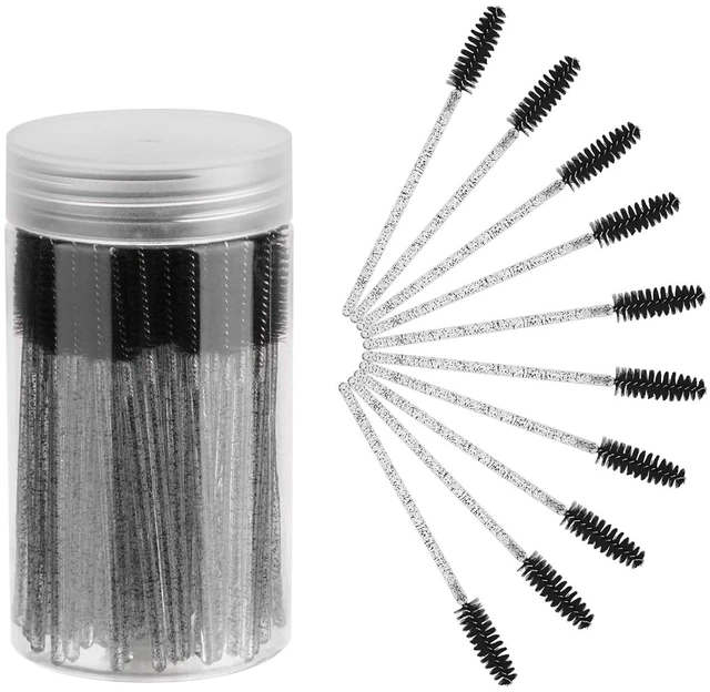 Main image of CHEFBEE 100PCS Disposable Eyelash Spoolies Brush with Container Black