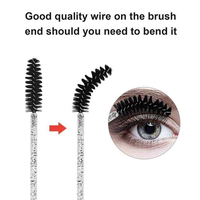 Alt view image 5 of 6 - CHEFBEE 100PCS Disposable Eyelash Spoolies Brush with Container Black