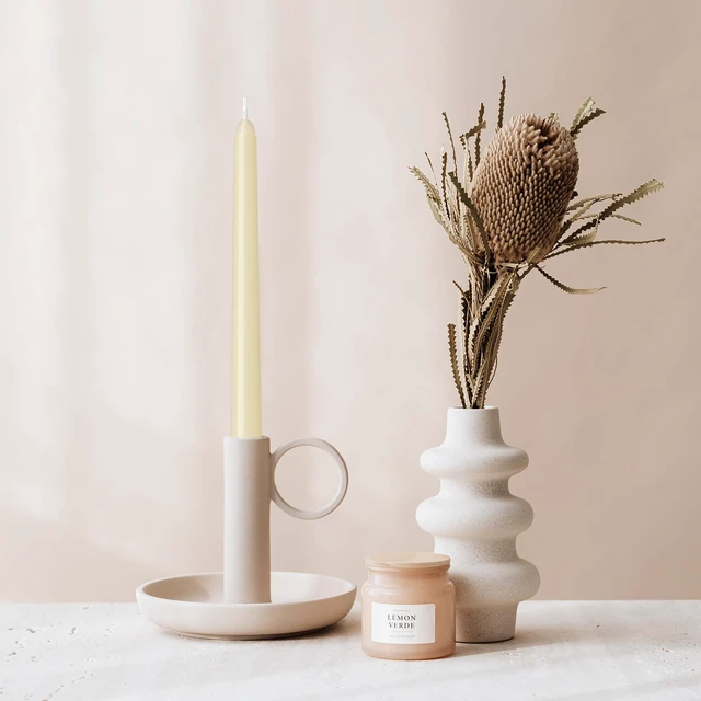 Alt view image 4 of 6 - 4 Pack Ivory Taper Candles 10 Inch Dripless Smokeless Unscented Hand Poured Tall Candlesticks 8-Hour Long Burning for Weddings, Dinner Parties and Home Decor
