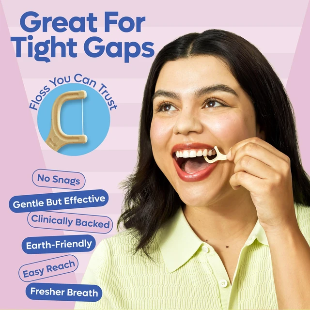 Alt view image 4 of 6 - SmartLifeco Eco-Friendly Dental Floss Picks (100ct) - Straw Wheat Blend, Strong Anti-Shred Thread for Tight Gaps, Tooth Pick for Adults, Soft on Gums and Teeth, Vegan, Un