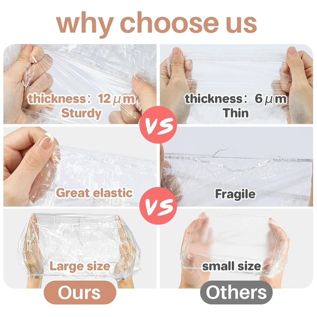 Alt view image 2 of 6 - MAQIHAN 100 Disposable Shower Caps Large 20.5in Thickened Plastic Hair Cap