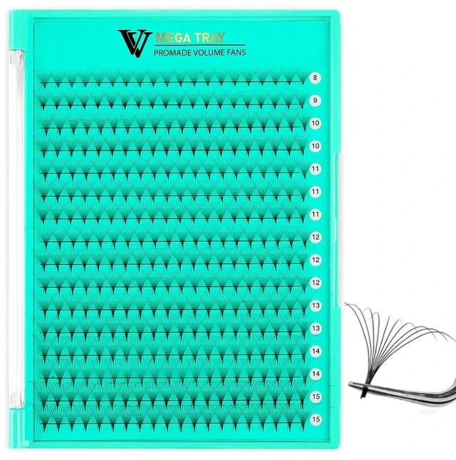 Main image of VAVALASH Premade Russian Volume Fans Lash Extensions, Middle Stem, 8-15mm, 5D-30D, 0.03-0.07 C/D Curl, 320 Fans (10D-0.05-D-8-15mm)