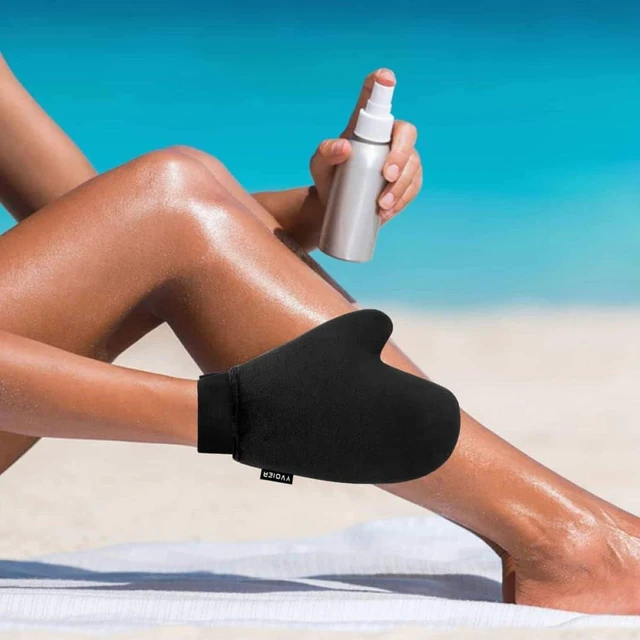 Alt view image 4 of 7 - Yvoier Self Tanning Mitt Applicator with Elastic Wrist, Microfibre, Streak Free for Tanning Lotion Spray Mousse