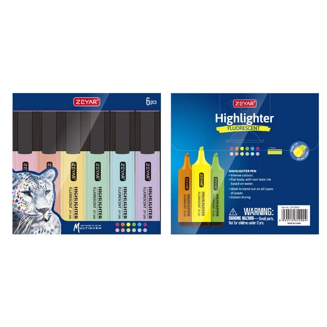 Alt view image 6 of 6 - ZEYAR Highlighter Markers, Pastel Colors, Chisel Tip, AP Certified, Water Based, Quick Dry, Assorted Colors, 6 Macaron Colors
