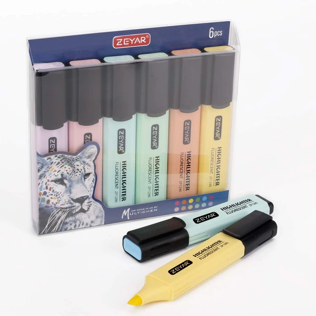 Alt view image 5 of 6 - ZEYAR Highlighter Markers, Pastel Colors, Chisel Tip, AP Certified, Water Based, Quick Dry, Assorted Colors, 6 Macaron Colors
