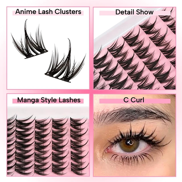 Alt view image 3 of 6 - Manga Lash Clusters Spiky Anime Lashes Cutey