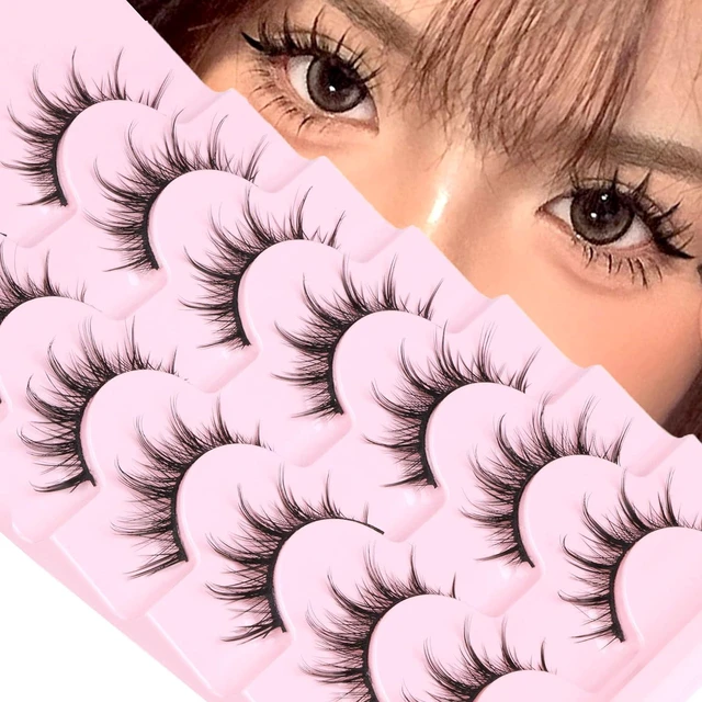 Main image of Manga Lashes Anime Mink Wispy Fluffy Spiky 3D Volume Cosplay False Eyelashes Natural Look Individual Cluster 7 Pairs Pack by EYDEVRO