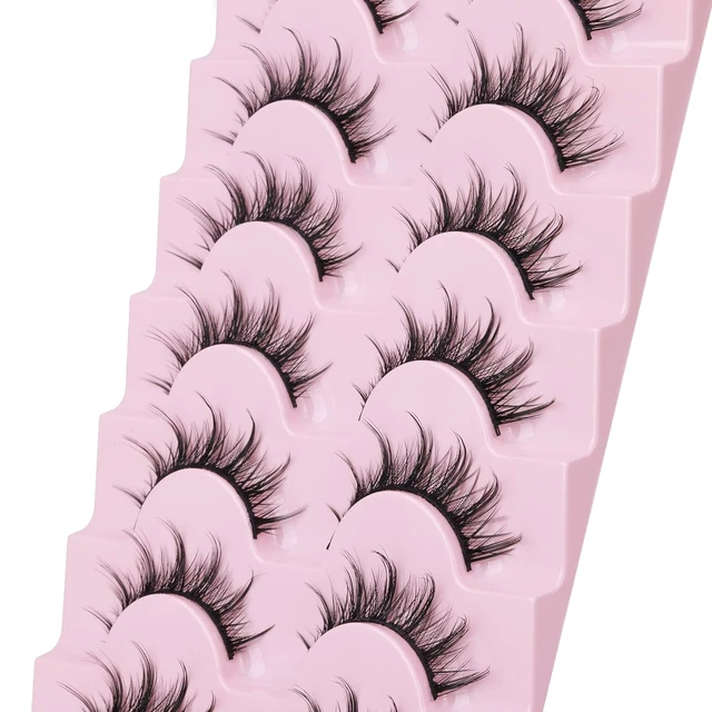 Alt view image 5 of 6 - Manga Lashes Anime Mink Wispy Fluffy Spiky 3D Volume Cosplay False Eyelashes Natural Look Individual Cluster 7 Pairs Pack by EYDEVRO