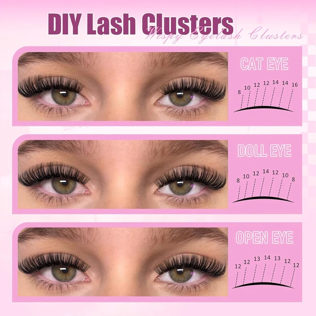 Alt view image 5 of 6 - FADLASH DIY Lash Clusters 280PCS D Curl 8-16mm 40D-0.07-D Individual Eyelash Extensions Natural Soft Band Wispy Volume for Beginners at Home
