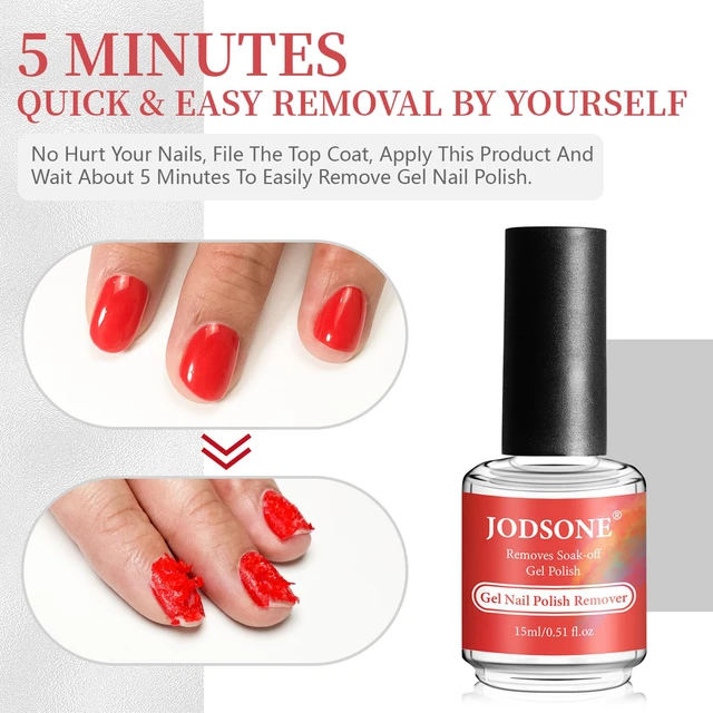 Alt view image 2 of 6 - JODSONE 15ML Gel Nail Polish Remover, No Need Soaking or Wrapping, 3-5 Minutes Easy and Quick
