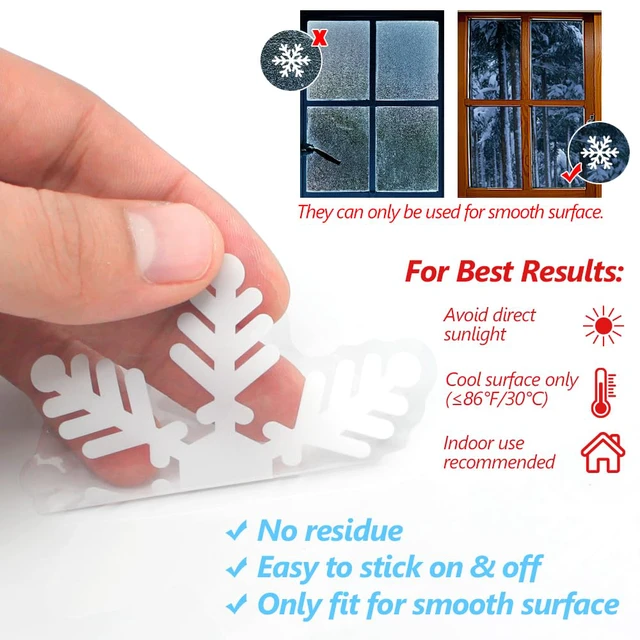 Alt view image 5 of 6 - LUDILO 135Pcs Snowflakes Window Clings Christmas Decorations Window Decals