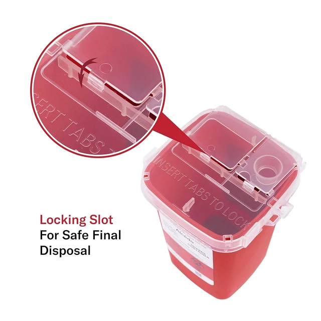 Alt view image 5 of 6 - Alcedo 1 Quart Sharps Container 1-Pack for Needle & Syringe Disposal