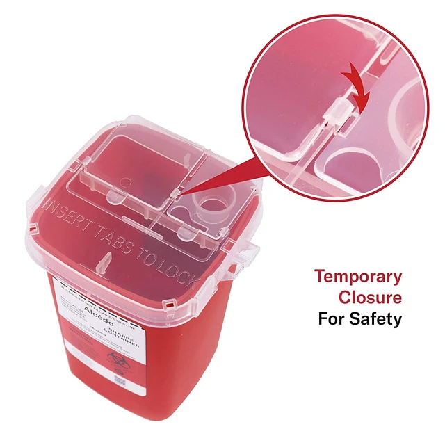 Alt view image 6 of 6 - Alcedo 1 Quart Sharps Container 1-Pack for Needle & Syringe Disposal