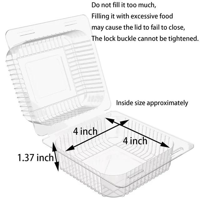 Alt view image 5 of 6 - 50 Count Clear Plastic Hinged Clamshell Takeout Containers