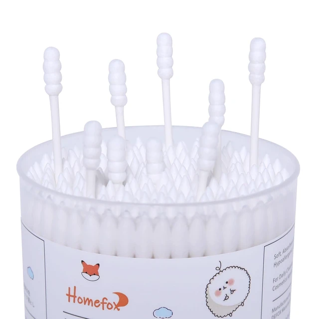Alt view image 3 of 7 - Spiral Pointed Cotton Swabs 600Count Organic Cotton Paper Stick Tightly Wrapped Double-Sided White Lint-Free