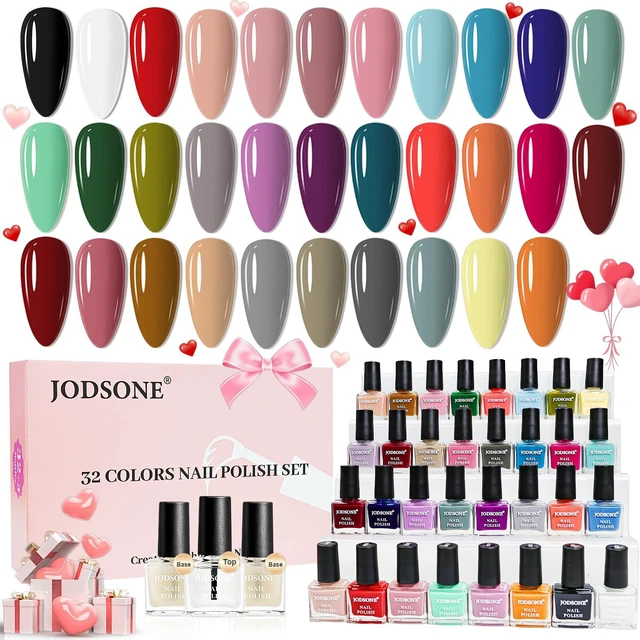 Main image of JODSONE 32-Color Quick Dry Nail Polish Set, 35 Bottles, 0.17 Fl Oz Each