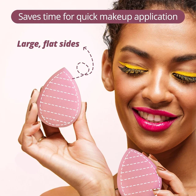 Alt view image 2 of 6 - BEAKEY Flat Duo Makeup Sponge Set of 2, Patented Pink