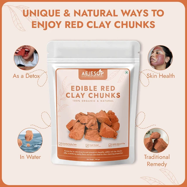 Alt view image 5 of 6 - AEJESOP Red Clay Edible Clay Chunks Natural Clay Mud Mask, 7oz (200g)