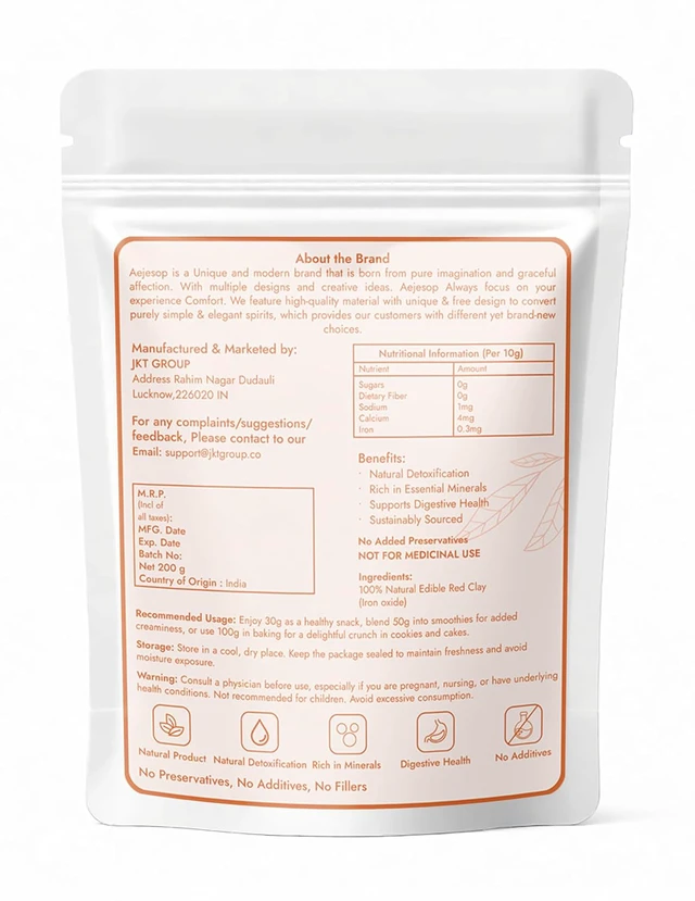 Alt view image 3 of 6 - AEJESOP Red Clay Edible Clay Chunks Natural Clay Mud Mask, 7oz (200g)
