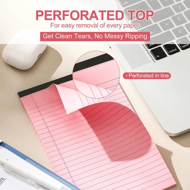 Alt view image 3 of 6 - VITEVER Small Note Pads 5x8, 7 Pack, College Narrow Ruled, Perforated, Lined, 30 Sheets Each, Multicolor
