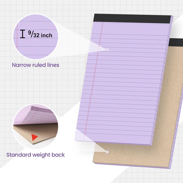 Alt view image 6 of 6 - VITEVER Small Note Pads 5x8, 7 Pack, College Narrow Ruled, Perforated, Lined, 30 Sheets Each, Multicolor