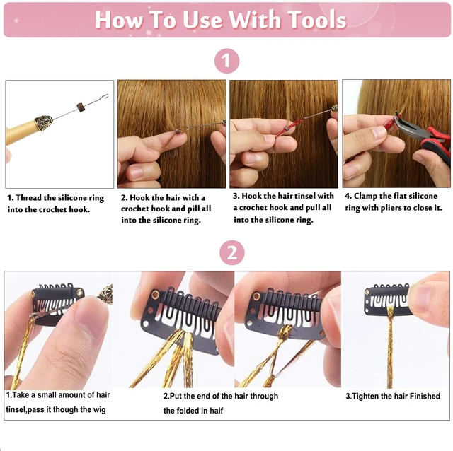 Alt view image 4 of 7 - Hair Tinsel, 20 Colors 8800 Strands Tinsel Hair Extensions