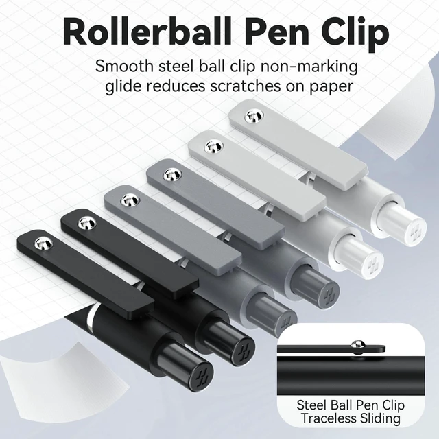 Alt view image 4 of 6 - ACEES Gel Pens, 6 Pcs Retractable Quick Dry Black Ink Pen, 0.5mm Fine Point