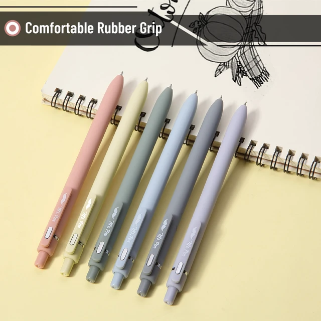 Alt view image 6 of 7 - Mr. Pen- Retractable Gel Pens, 6 Pack, Black Ink, Morandi Barrels