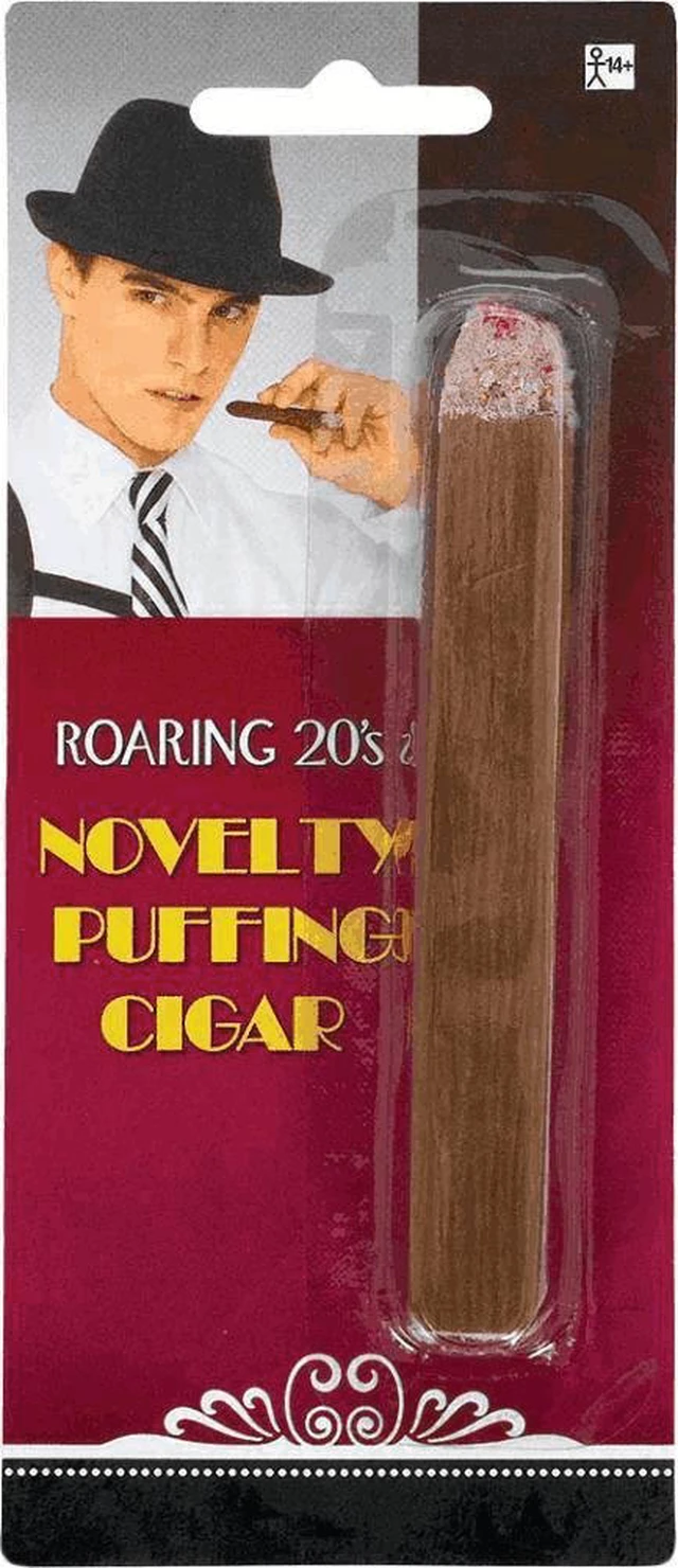 Alt view image 2 of 4 - Brown Fake Puff Cigar Costume Accessory - 4.5", 1 Count - Durable & Realistic - Ideal For Themed Parties & Theatrical Performances
