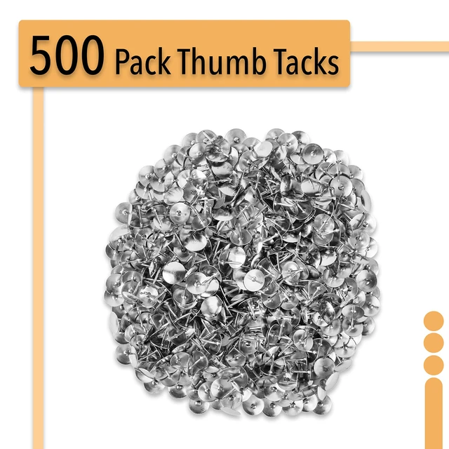 Alt view image 2 of 6 - Mr. Pen- Thumb Tack, 500 Pack, Silver, Flat Push Pins Bulk
