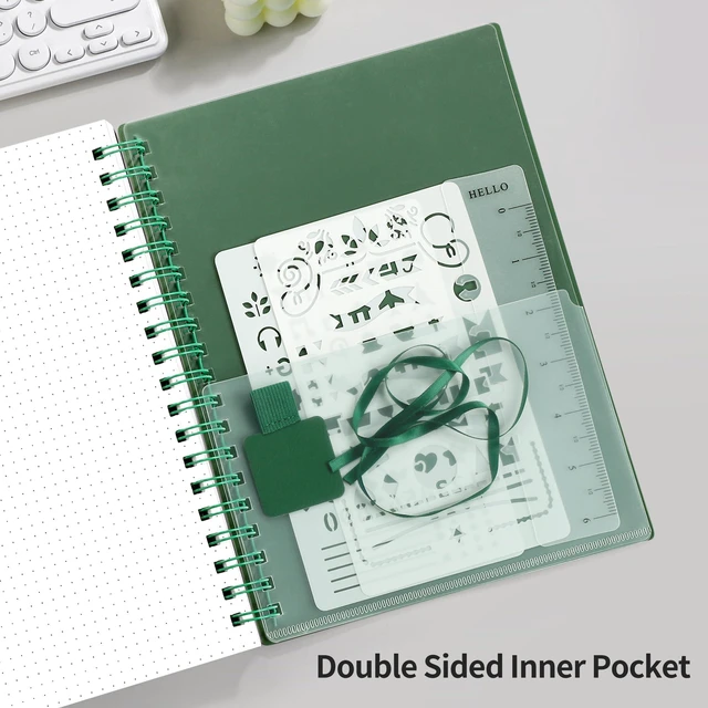 Alt view image 6 of 6 - RETTACY Dotted Journal Notebook, 300 Pages, A5 Medium Size (5.7'' × 8.2'')