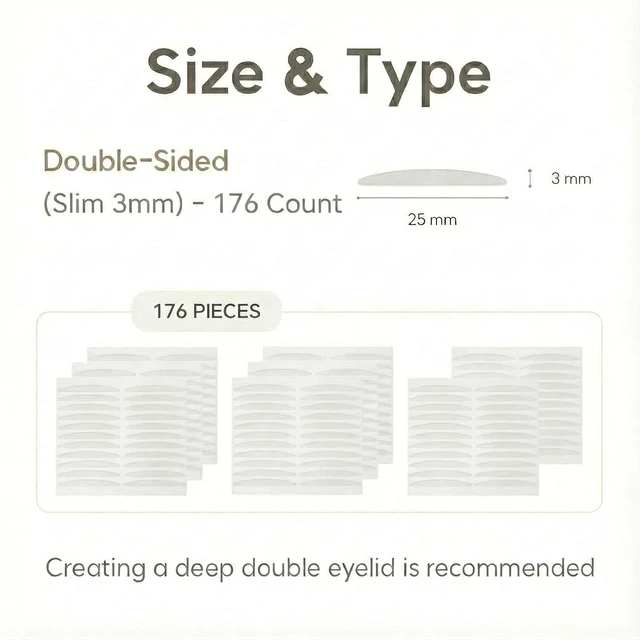 Alt view image 5 of 6 - Eye Charm Eye Lid Tape & Eye Tape for Hooded Eyes (Double-Sided 3mm)-176P)