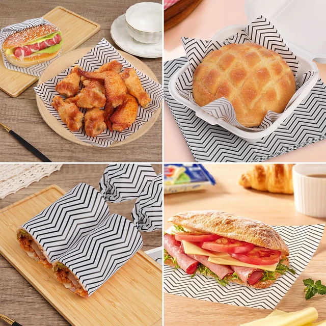 Alt view image 7 of 7 - GeeRic 100 Sheets Deli Wax Paper for Food,7 * 7 inch Greaseproof Sandwich Wrapping Paper, 2026 Deli Parchment Basket Liners Holiday Treats, Candy, Cookies Black