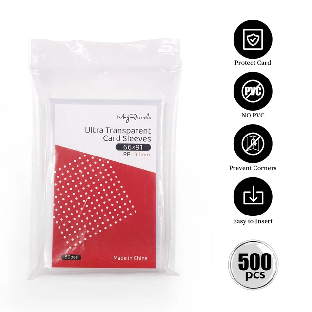 Alt view image 6 of 7 - sdroceRyaM 500pcs Card Sleeves, Clear Baseball Card Sleeves Trading Cards Sleeves Plastic Card Protector for Standard Cards Fit for MTG, Baseball Cards, Sports Cards, Game Cards,2.6 x 3.6 Inches
