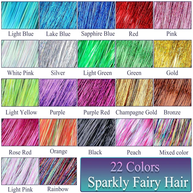Alt view image 6 of 6 - Hair Tinsel, 22 Colors Tinsel Hair Extensions, Fairy Hair Kit