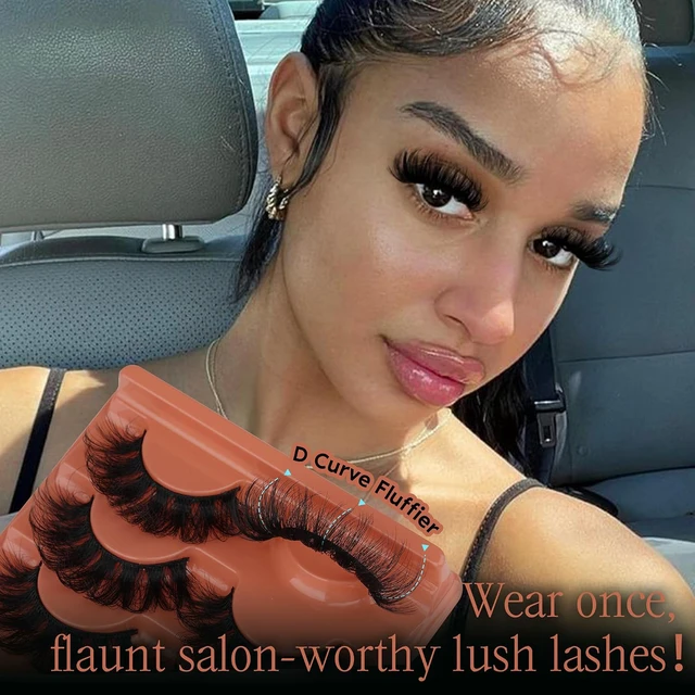 Alt view image 6 of 6 - Mink Lashes Fluffy False Eyelashes 20-22mm Dramatic Volume Eyelash Full Eye Lashes 8D D Curly Fake Eyelashes 7 Pairs Faux Mink Lashes Multipack by TOOCHUNAG